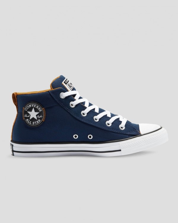 Converse Chuck Taylor All Star Street Blå Sko Danmark - Converse Mid Sneakers Herre - 10356FJDW